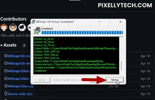 AltSnap Installation Click Next