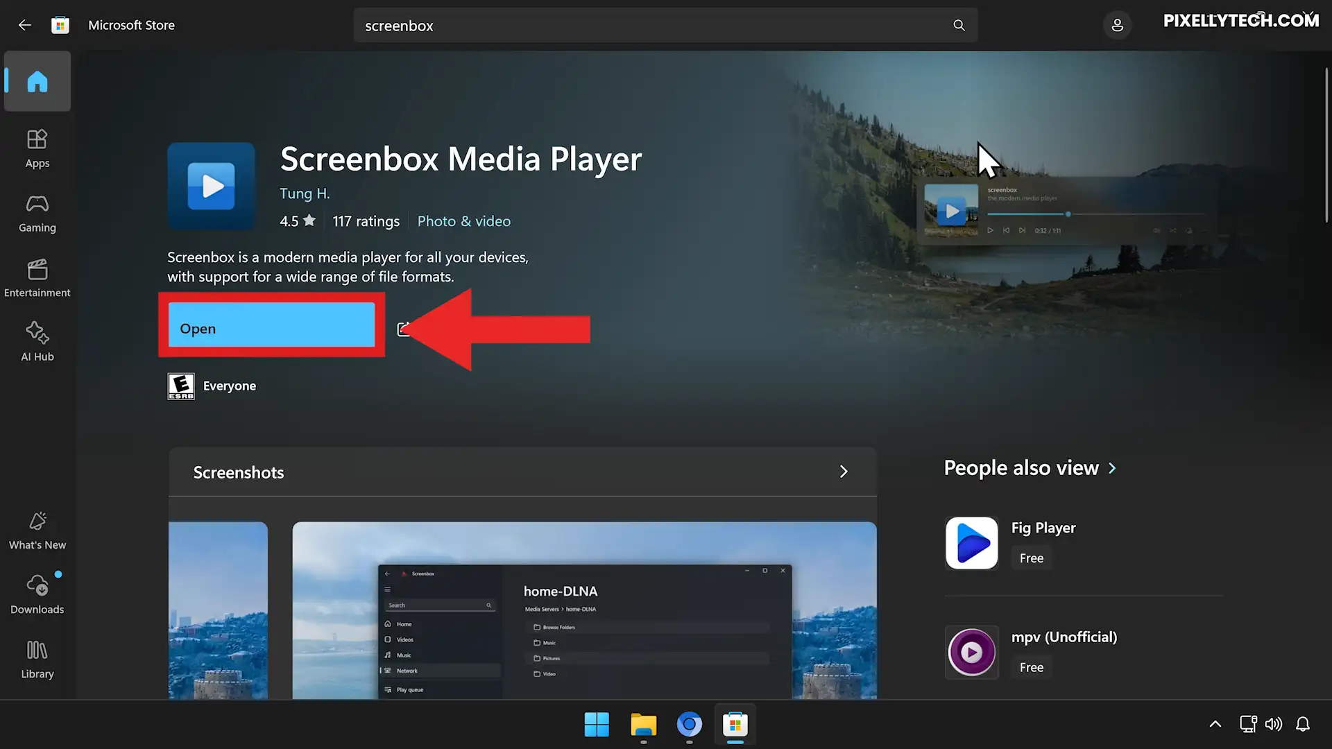 Screenbox Media Player Microsoft Store Page